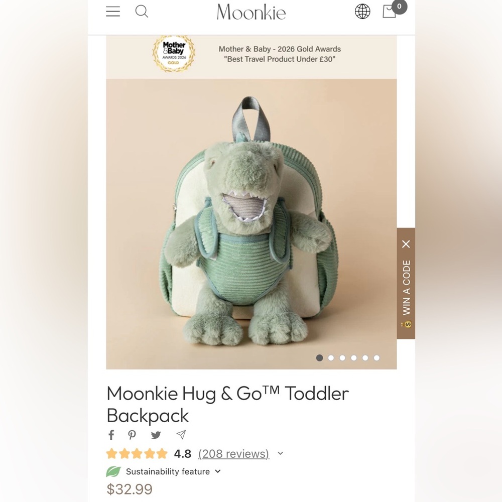 Hug & Go Toddler Backpack - Dinosaur